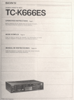 Sony TC-K666 - Owners Manual 